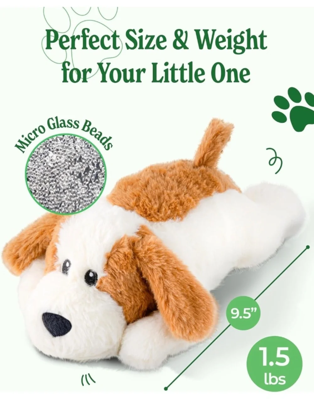 Heatable Weighted Plush Puppy Dog
